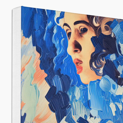 A large hardcover paper book with a picture of an art piece on blue paper.
