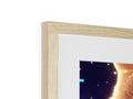 A photo frame with some wood on it with a closeup photo of a child and