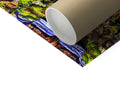 Paper rolls are printed with many images on them inside a mirror top.