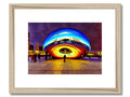 a large colorful frame with a dome and picture of a building on it