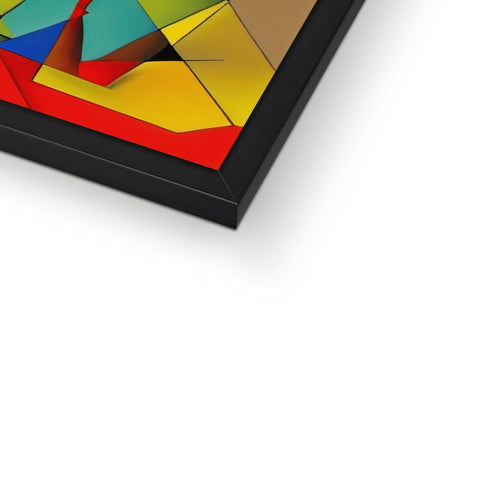 A geometric picture frame that has a prism on it