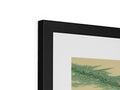 A picture frame of a large picture on a silver background next to a black border.