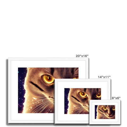 a picture frame with several pictures made of cats on a white background with a flower on