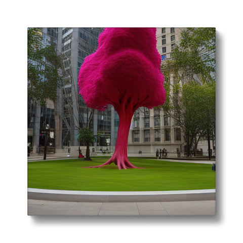 A photo of a tree with a lorax tree in the front of it on