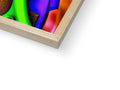 Three dimensional image of an abstract picture on a frame displayed on a desk.