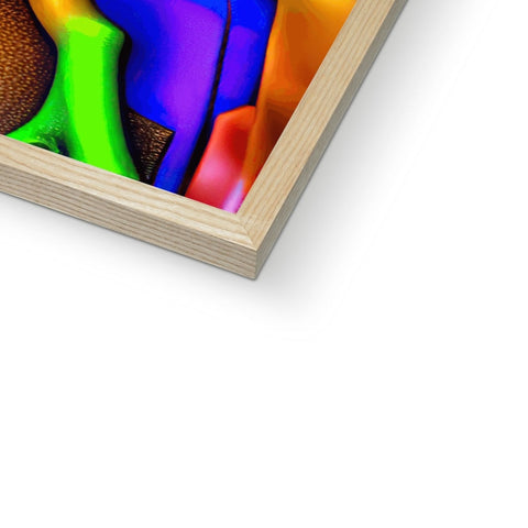 Three dimensional image of an abstract picture on a frame displayed on a desk.