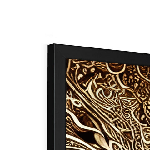 A flat screen tv with gold artwork on the side of it