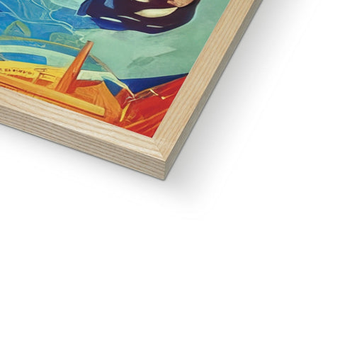An art print of a book with illustrations of art with the background painted white.