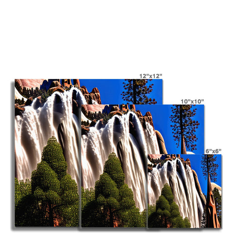 A mountain backdrop filled with trees and mountains with water in the background.Advertisement
