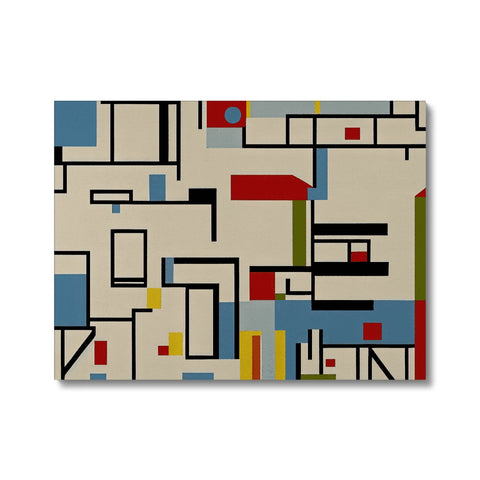 Art print on ceramic tile for a wall with a number of geometric colors.