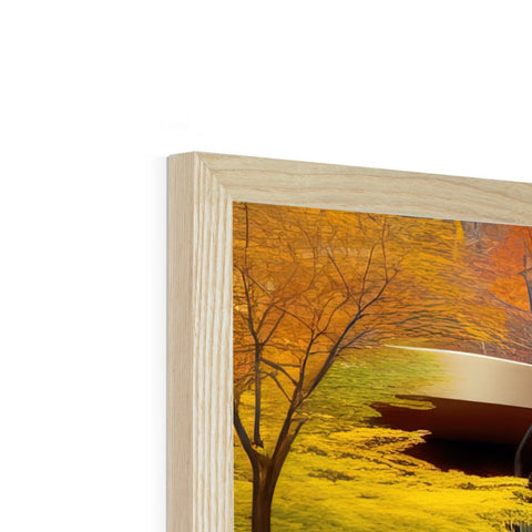 A picture frame with a picture on it is displayed on a wooden book.