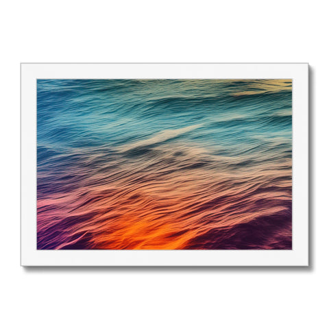 Art print on canvas of water on top of ocean in a blue tinted background.