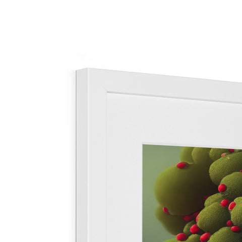 a white artwork print with colors stacked on top of a photo frame