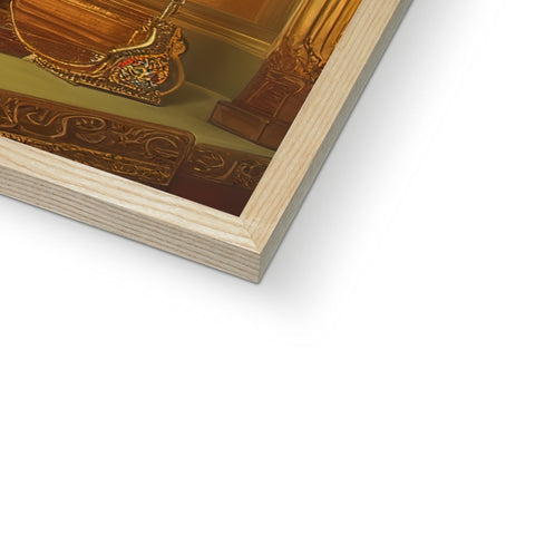 A picture of a wooden photo frame with gold frames on it.