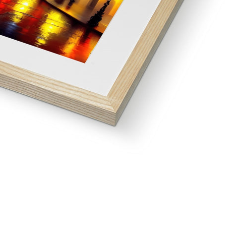 A picture with an  abstract image on an  artwork book on a wooden frame.