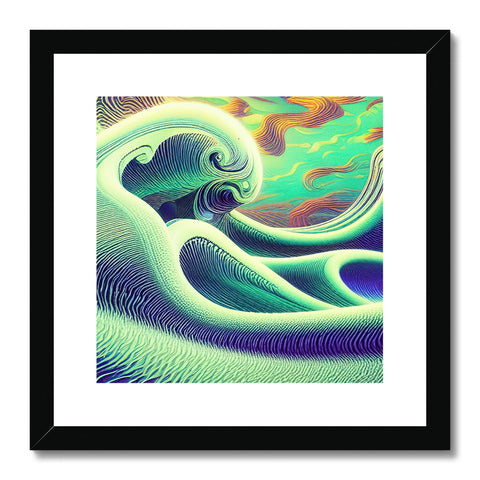 Art print of waves surfing out of the ocean.