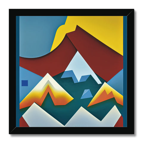 an art print on mountains top a mountain hillside showing mountain peaks for a mountain pose