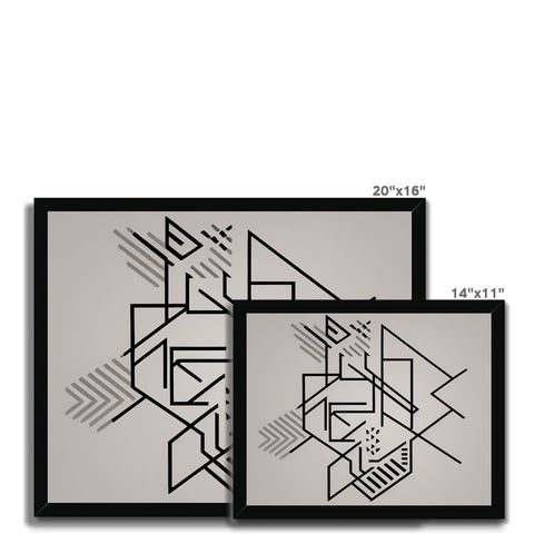 A design of a geometric tile design next to a white glass picture of a piece of