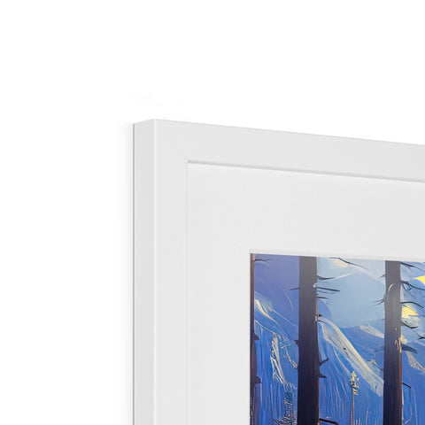 A white picture frame featuring two photo frames with silver background.