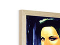 a large wooden frame with a bookcase inside that is framed in art on it