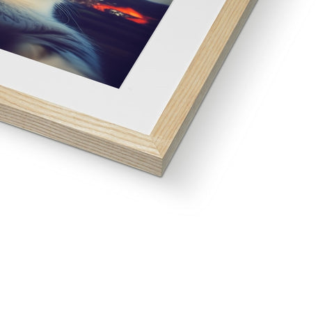 there is a picture of a picture in a wooden frame in a white picture book with