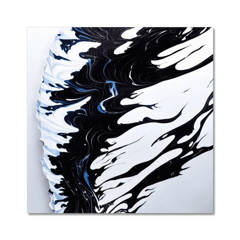 An art print of waves in the ocean flowing over trees.