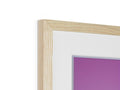 A wooden frame that looks at the walls in a picture that is mounted on a wall