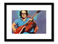 A frame on a wall with a photo of Bob is decorated in different colors.