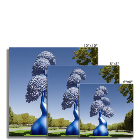 Three images on a display of different trees on a desktop computer.