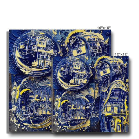 An art print on a ceramic tile that does many different types of designs.
