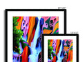Art prints hanging on the side of a wall framed picture frame with colorful colors and different