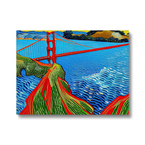 A tall golden gate, with different colored painting that say goodbye and a picture of an