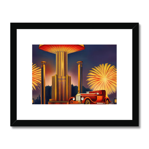 An art print of the fire truck sitting in a lamp holder.