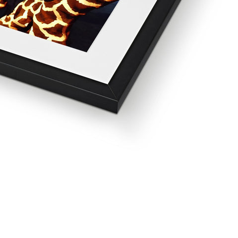 An image of a gold fireplace in gold photo frame on a white wall.