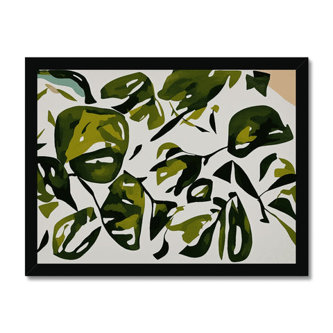 An art print featuring apples and green peppers on a green background.