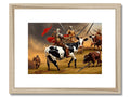 Art print of a horse and rider riding horses on a horse ridden road.