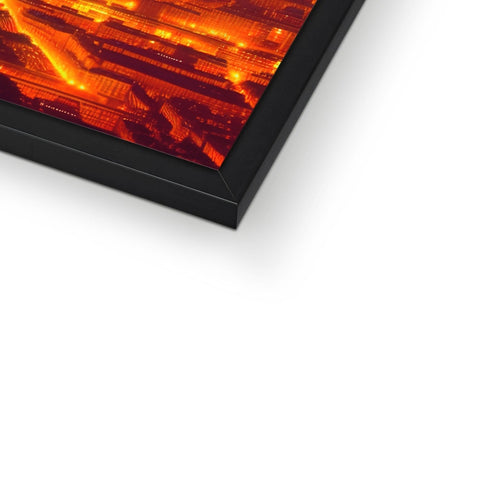 A display screen on top of a picture frame with a black background.