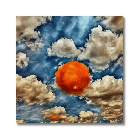 Art print with the sun above a yellow sky.