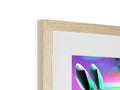 A photo frame has multiple prints on it, many of them are white in color.