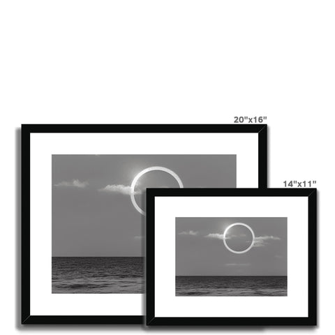 A picture frame of four silhouettes of two pictures that have eclipsed.
