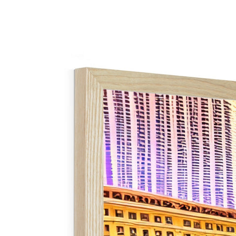 a picture frame with various buildings on top of it
