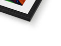 A photo frame with an abstract image on it in a frame.