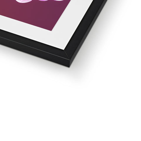 A close up of a picture frame with an image of a lady in a pink and