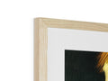 Wood is framed in a picture frame with a yellow photo frame close up view.
