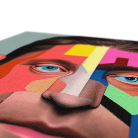 Art in three dimensions shown with faces facing in close up