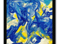 a painting of an abstract painting in cobalt blue.