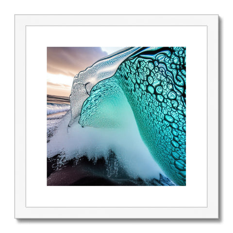 Art print of a sea background on a beach, with a white wave next to a