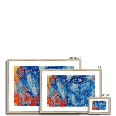 a picture of three framed frames with a blue and black picture on
