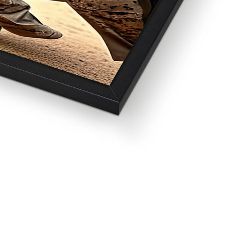 a photo of a picture frame on a brown table.