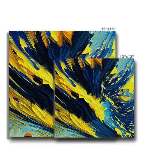a beautiful art print of an abstract painting on tile with a rainbow in it